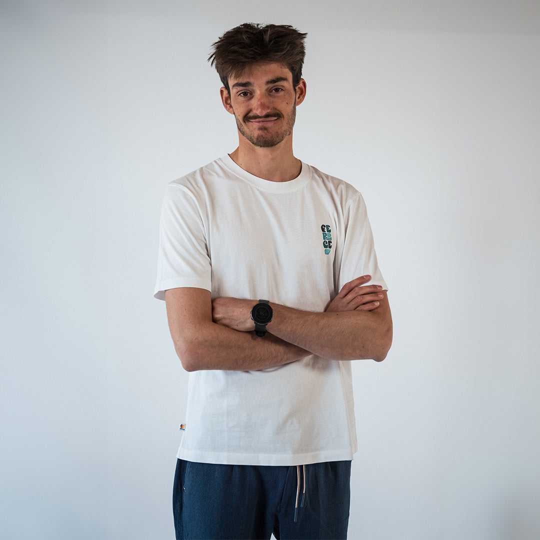 T-shirt coton bio Lefkes Feroce - Bleu