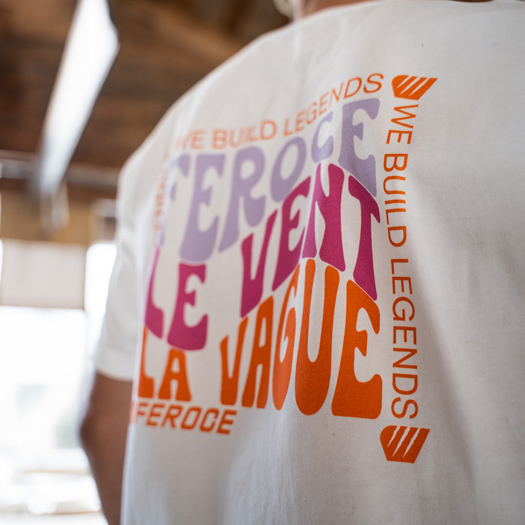 T-shirt coton bio Le Vent La Vague Feroce - Blanc