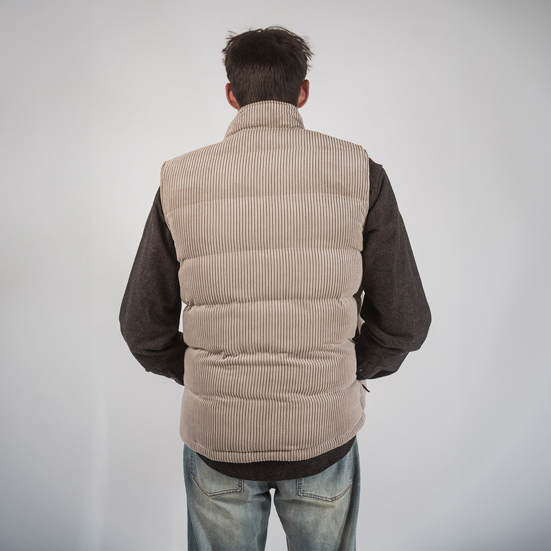 Doudoune sans manche Mira velours - Beige