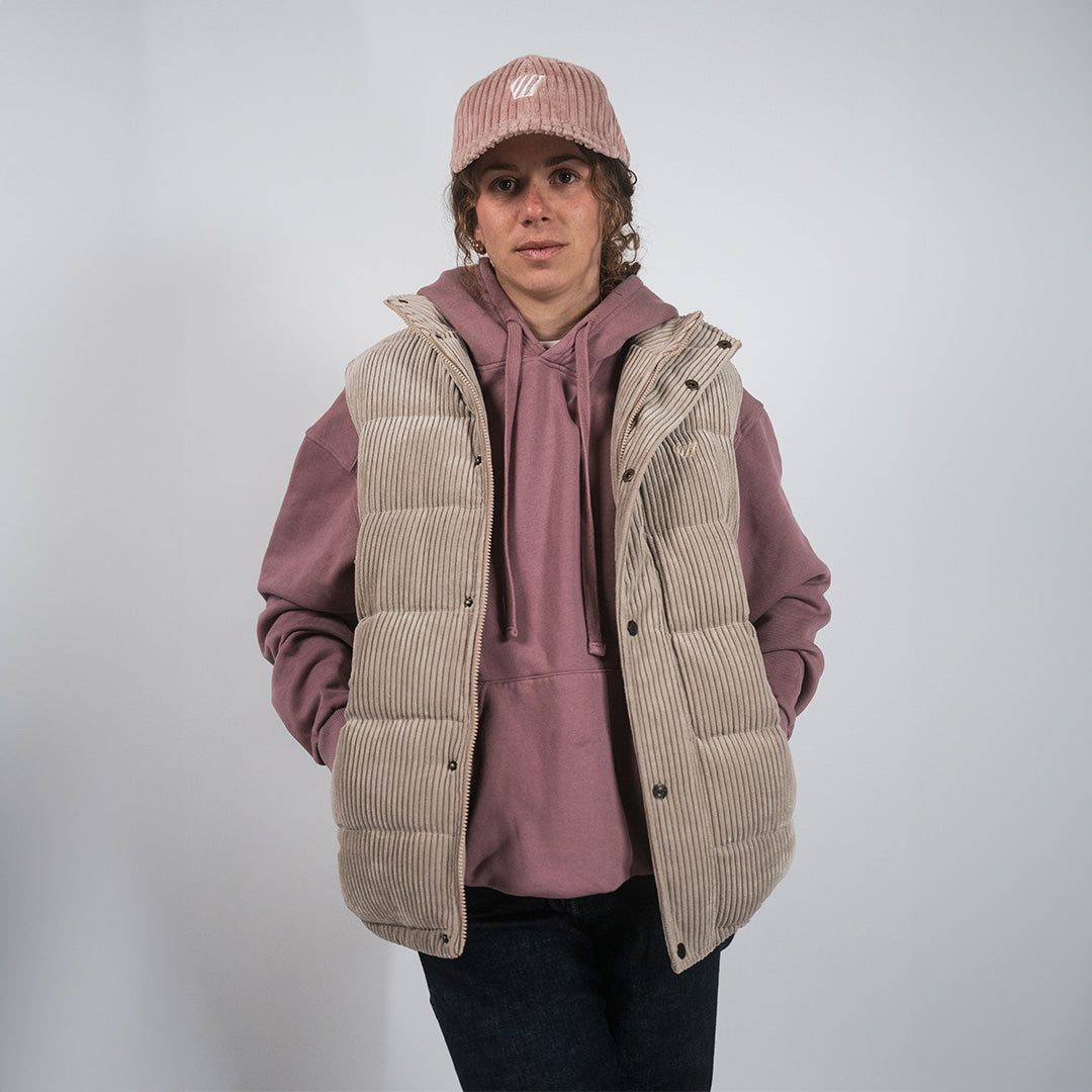 Doudoune sans manche Mira velours - Beige