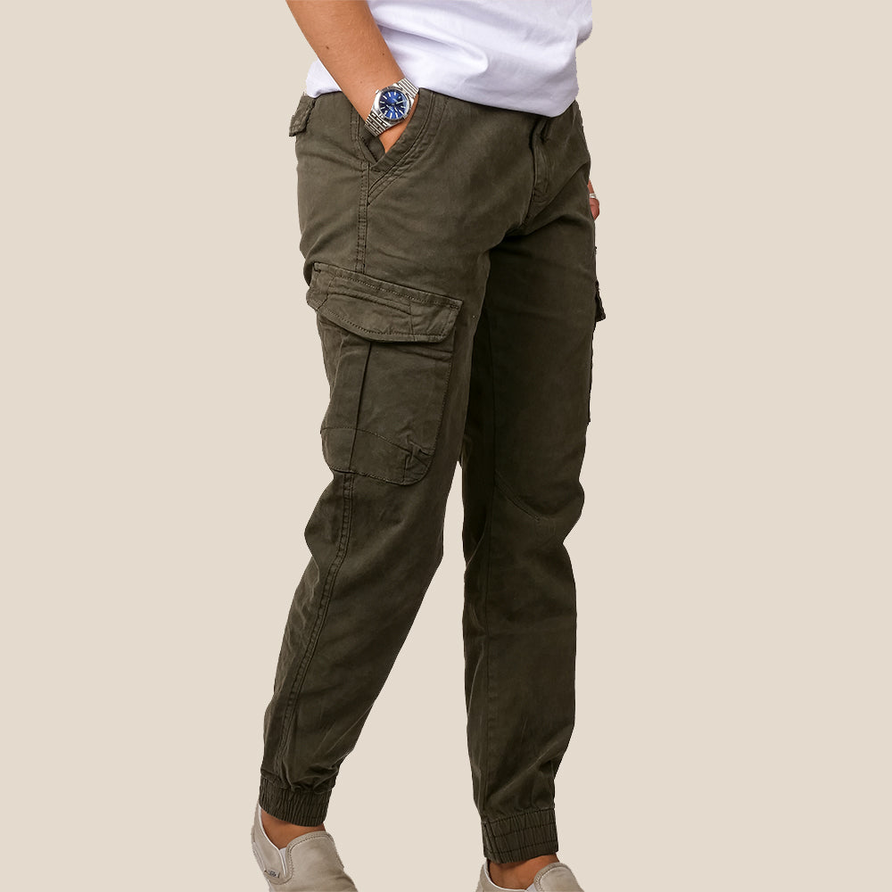 Pantalon Cargo Multipoches - Kaki