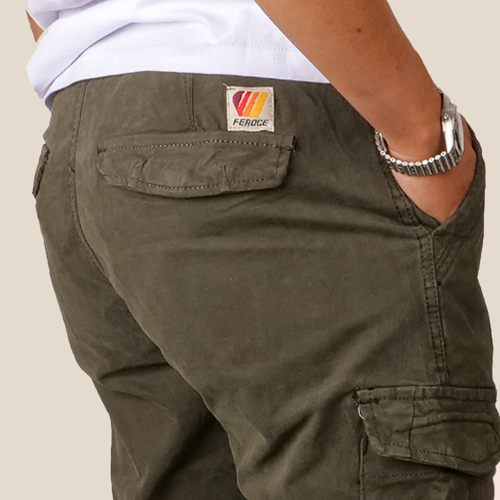 Pantalon Cargo Multipoches - Kaki