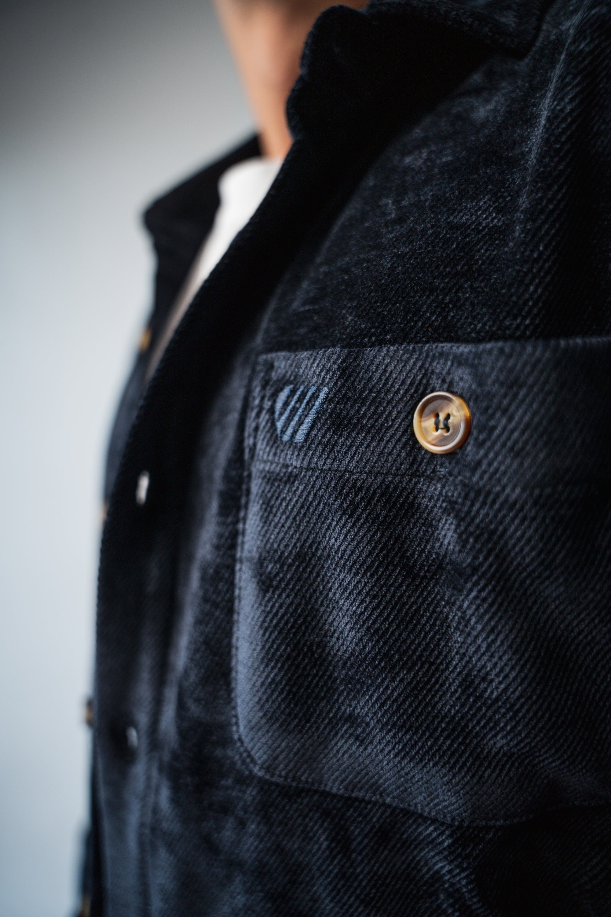 Chemise Saulire velours - Bleu marine