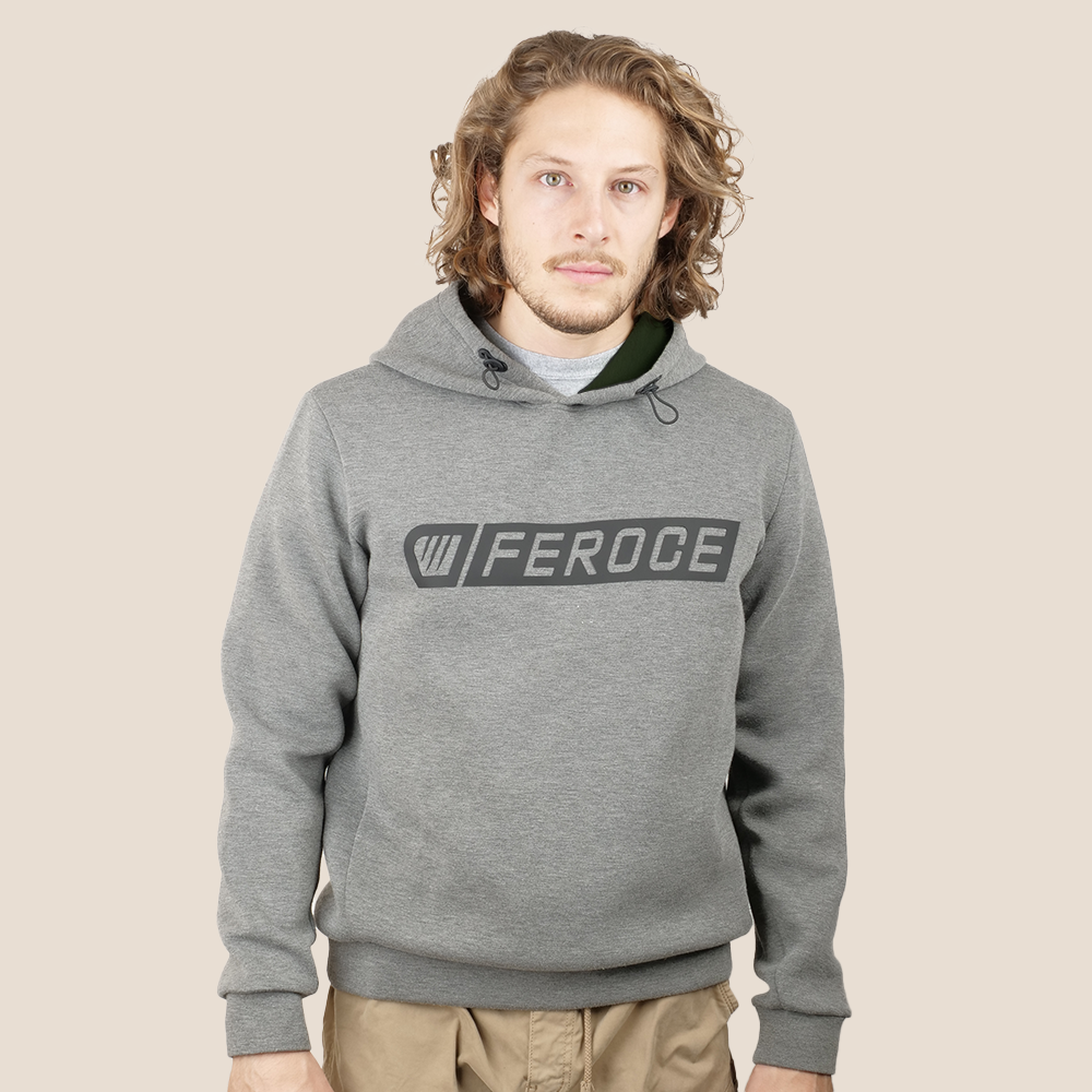 Sweat à capuche confort gris FEROCE