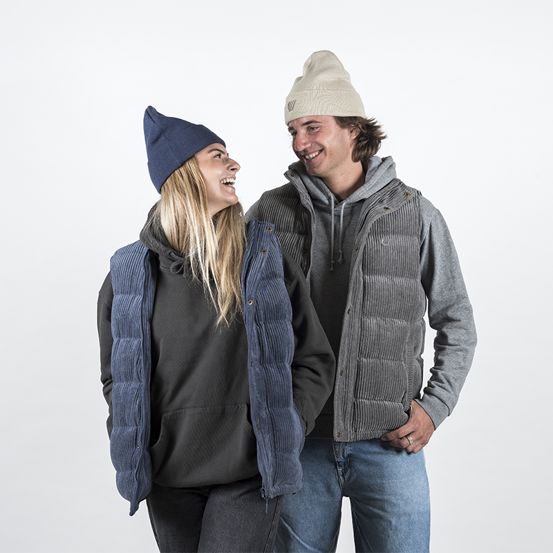 Doudoune sans manche Mira velours - Bleu marine