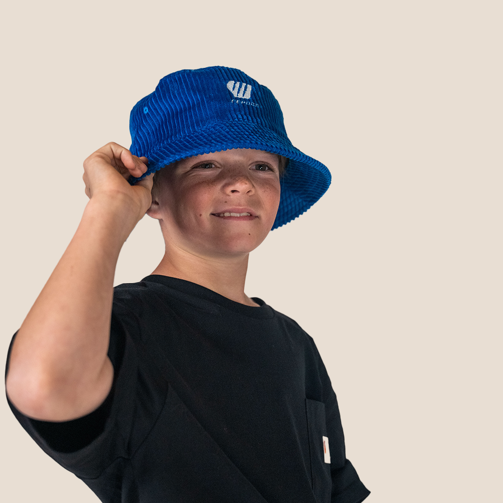 Chapeau style bob velours cotelé - Bleu