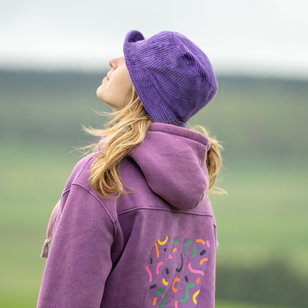 Chapeau style bob velours cotelé - Mauve