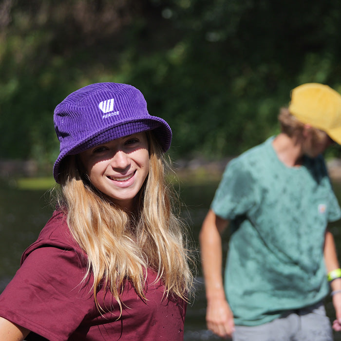 Chapeau style bob velours cotelé - Mauve