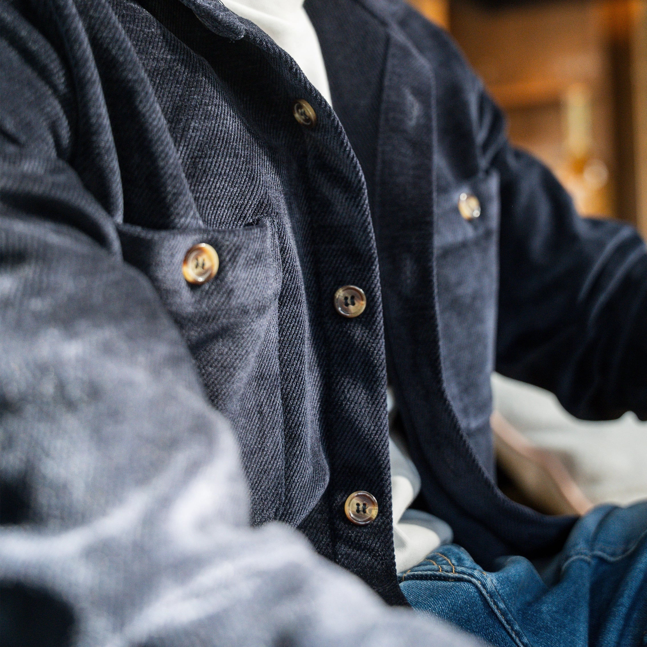 Chemise Saulire velours - Bleu marine