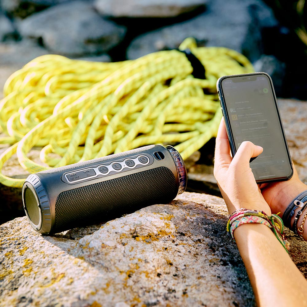 Enceinte bluetooth portable étanche 2 x 20W - Noire