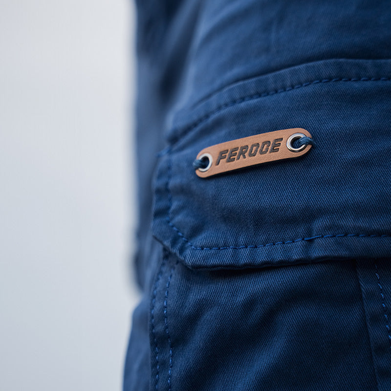 Pantalon Cargo bas resseré Bleu
