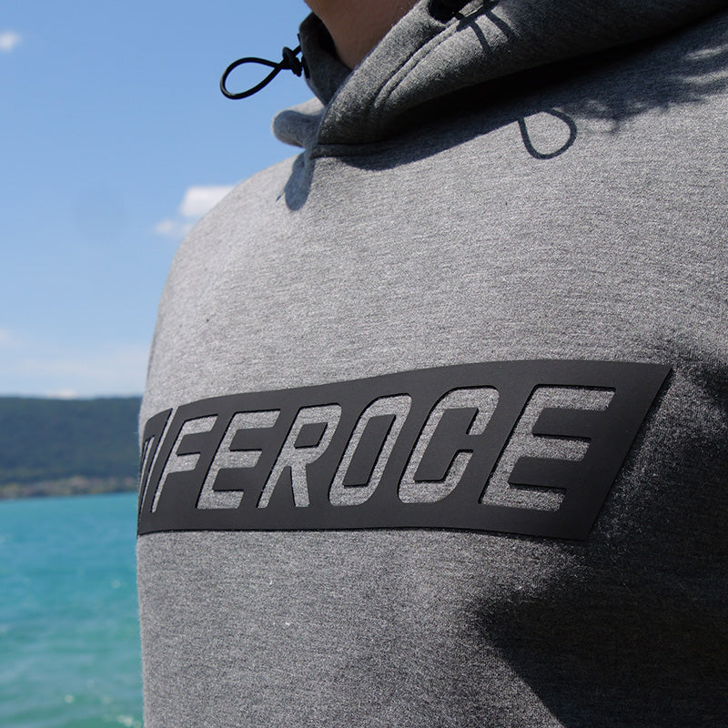 Sweat à capuche confort gris FEROCE