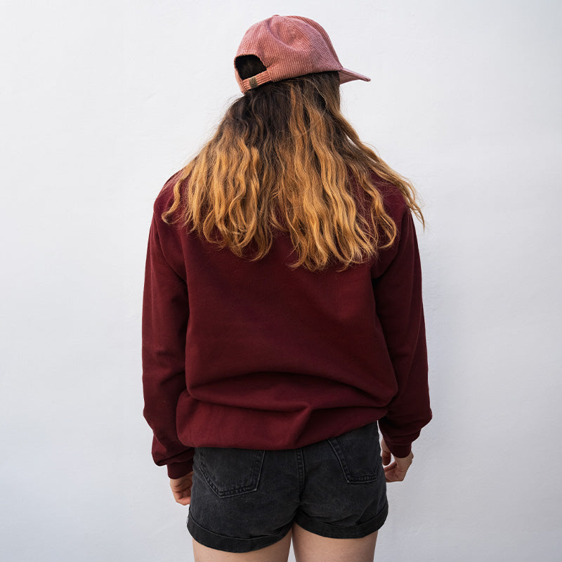 Sweat coton bio Pounda Feroce - Bordeaux