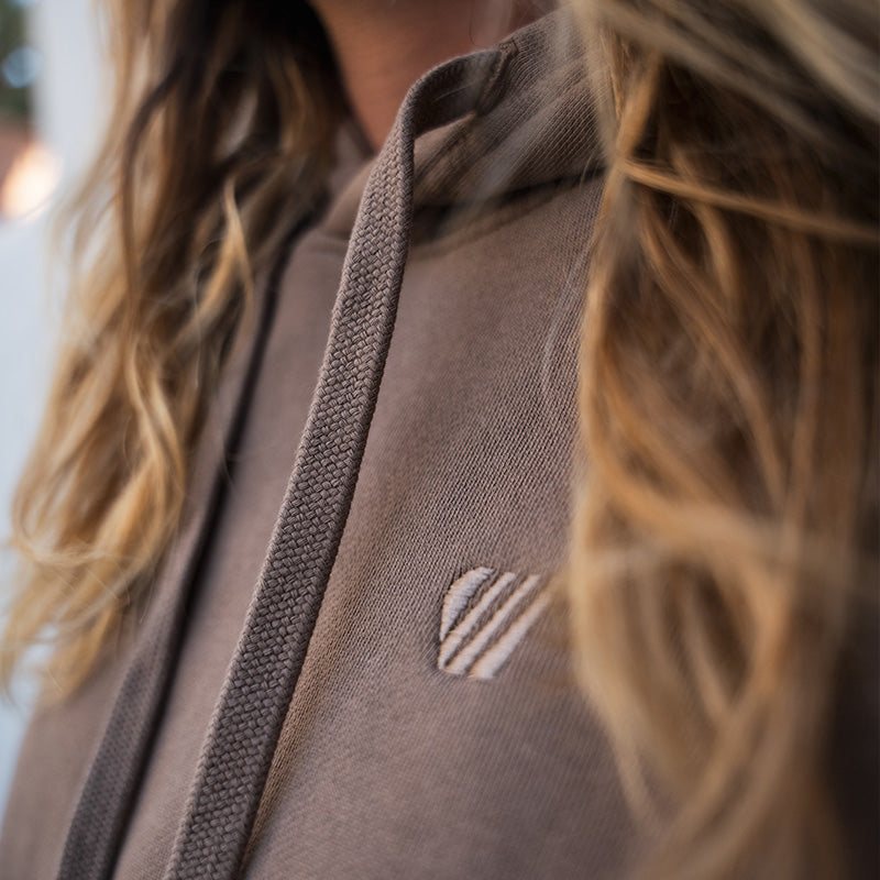 Hoodie coton bio La Vague Feroce - Taupe