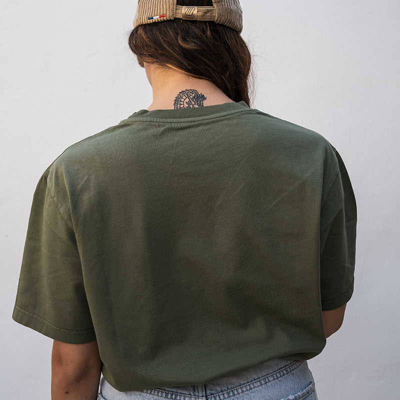 T-shirt coton bio Pounda Feroce - Kaki