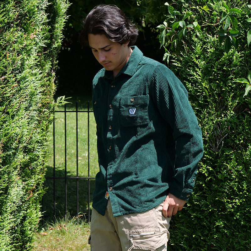 Chemise velours côtelé - Vert foncé