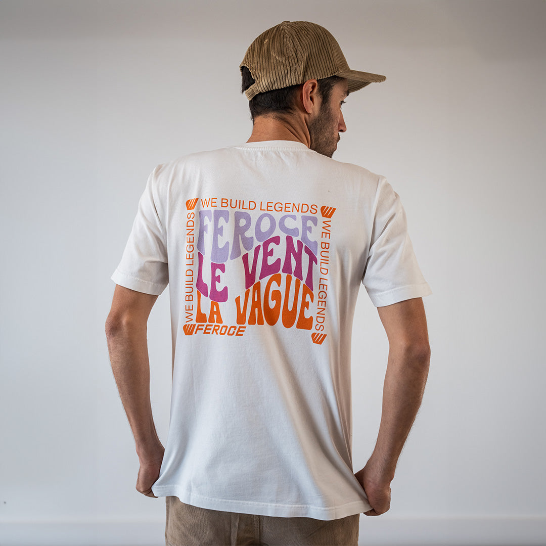T-shirt coton bio Le Vent La Vague Feroce - Blanc