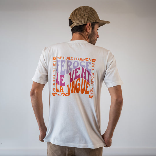 T-shirt coton bio Le Vent La Vague Feroce - blanc FEROCE vue de dos