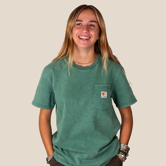 T-Shirt délavé coton - Vert