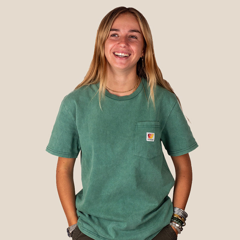 T-Shirt délavé coton - Vert