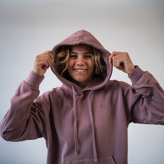 Hoodie coton bio Un Vent Feroce - Rose