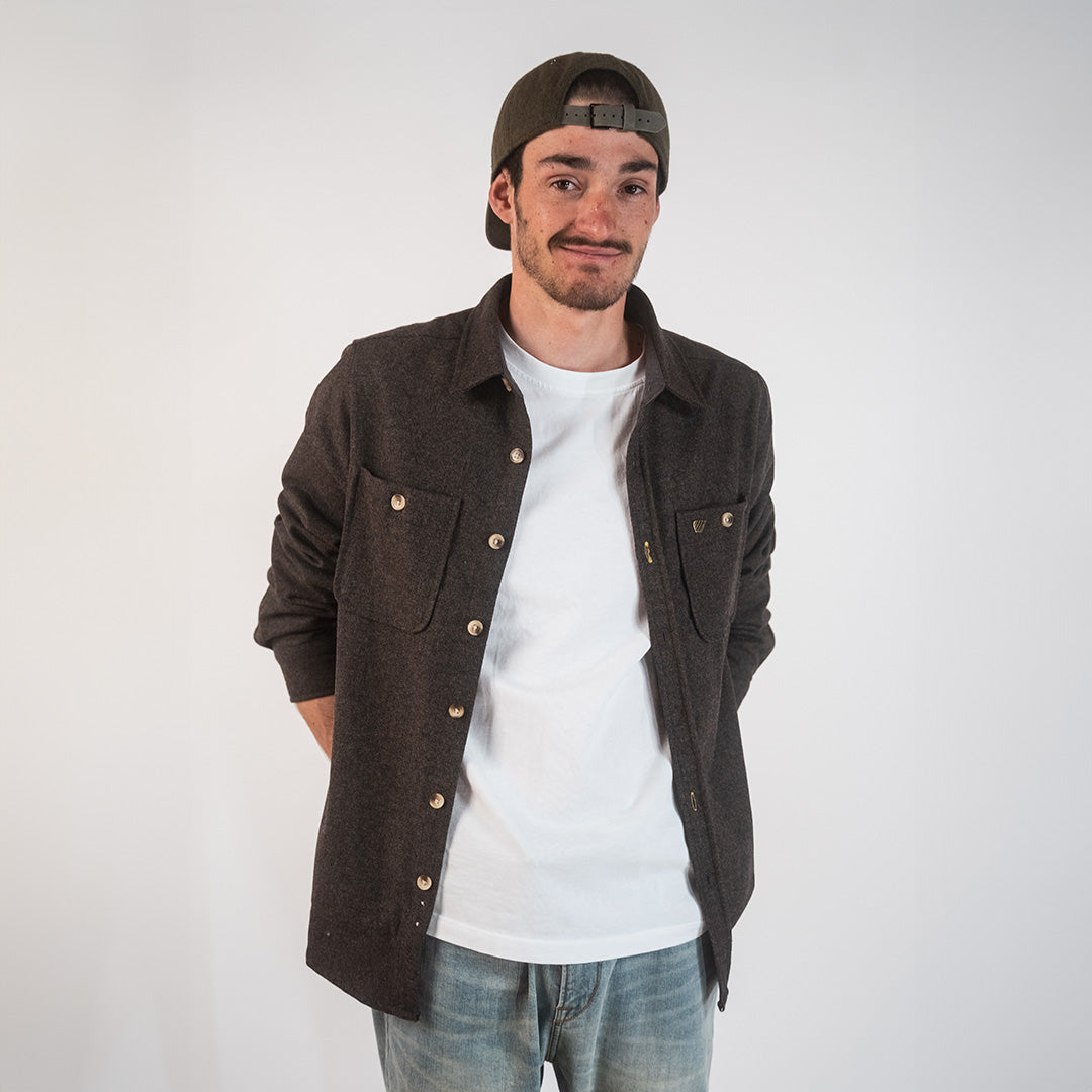 Chemise MEZENC en laine - marron