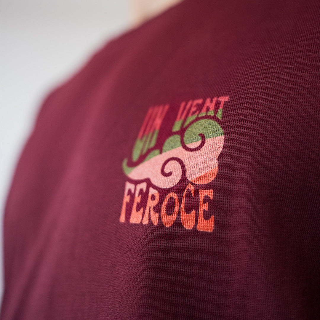 T-shirt coton bio Un Vent Feroce - Framboise