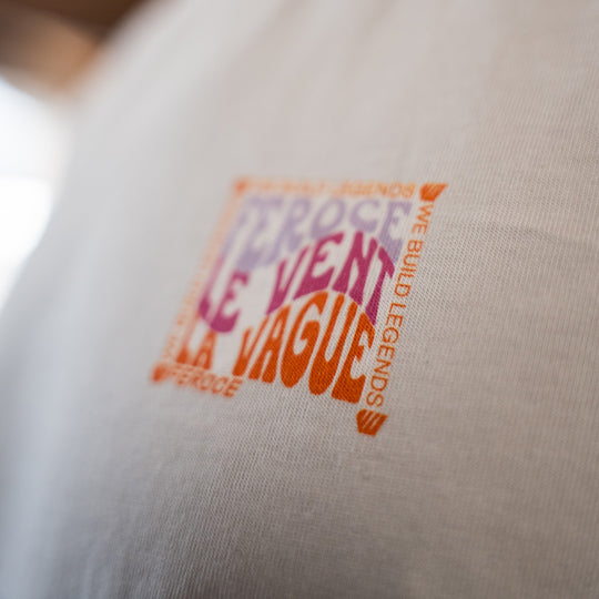 T-shirt coton bio Le Vent La Vague Feroce - blanc FEROCE détail logo poitrine