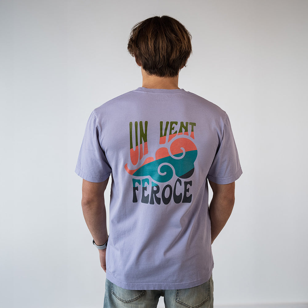 T-shirt coton bio Un Vent Feroce - parme FEROCE vue de dos