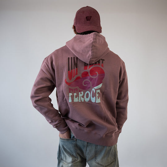 Hoodie coton bio Un Vent Feroce - Rose