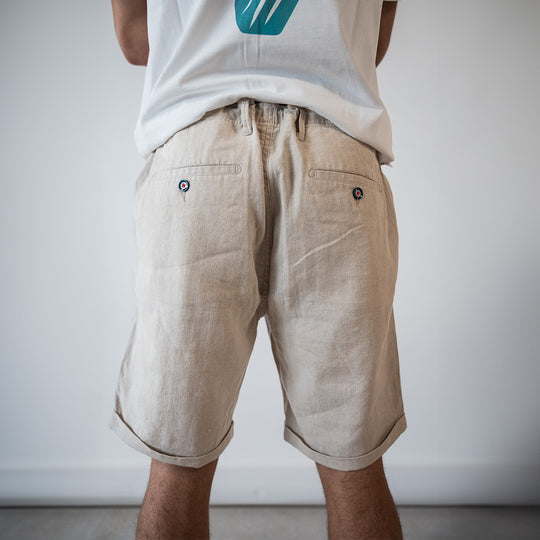 Short Summer en lin et coton - beige FEROCE vue arrière