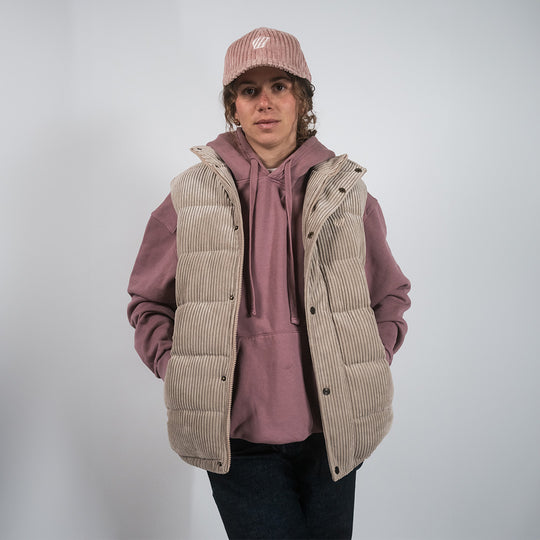Doudoune sans manche Mira velours - Beige