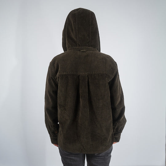 Chemise Lizieux velours - kaki FEROCE vue dos avec capuche