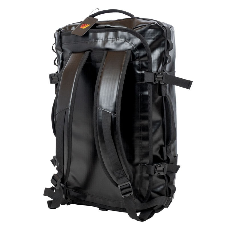 Sac Duffel Velay 40L - Noir Brillant FEROCE vue arrière avec bretelles