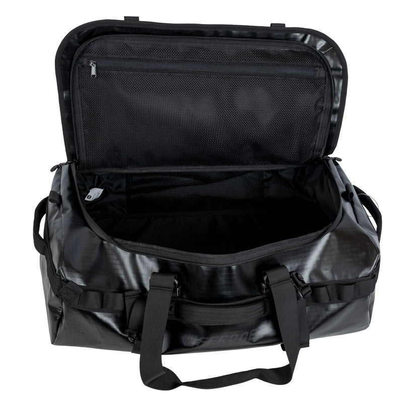 Sac Duffel Velay 40L - Noir Brillant FEROCE compartiment principal ouvert