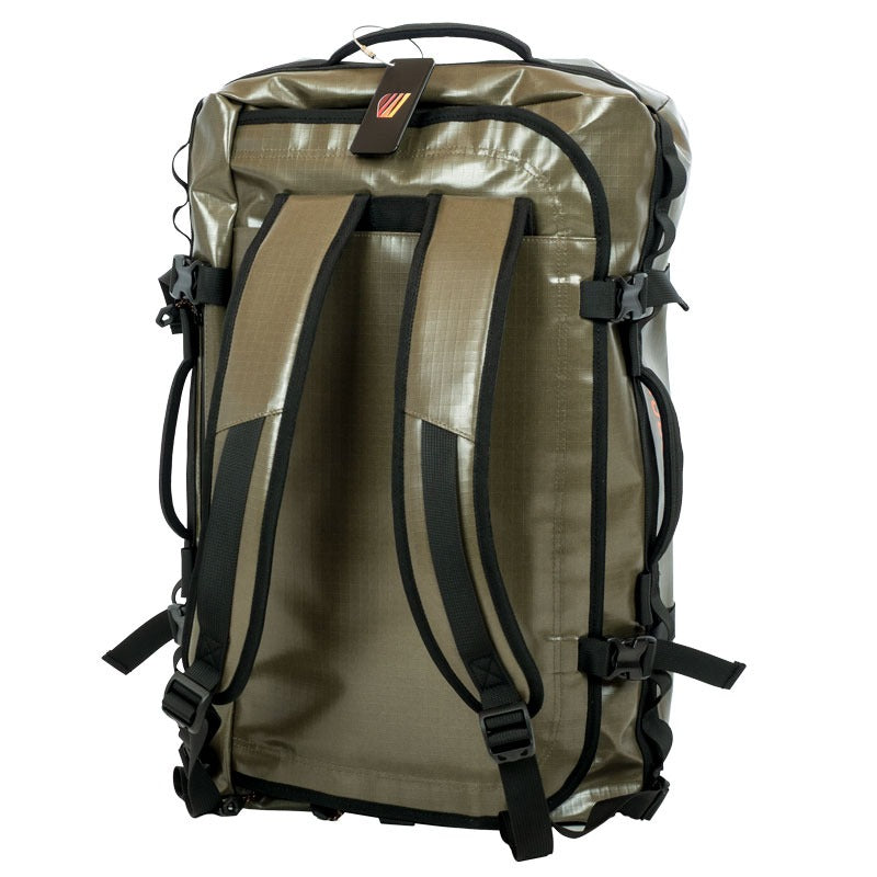 Sac Duffel Velay 40L - Kaki FEROCE vue arrière avec bretelles