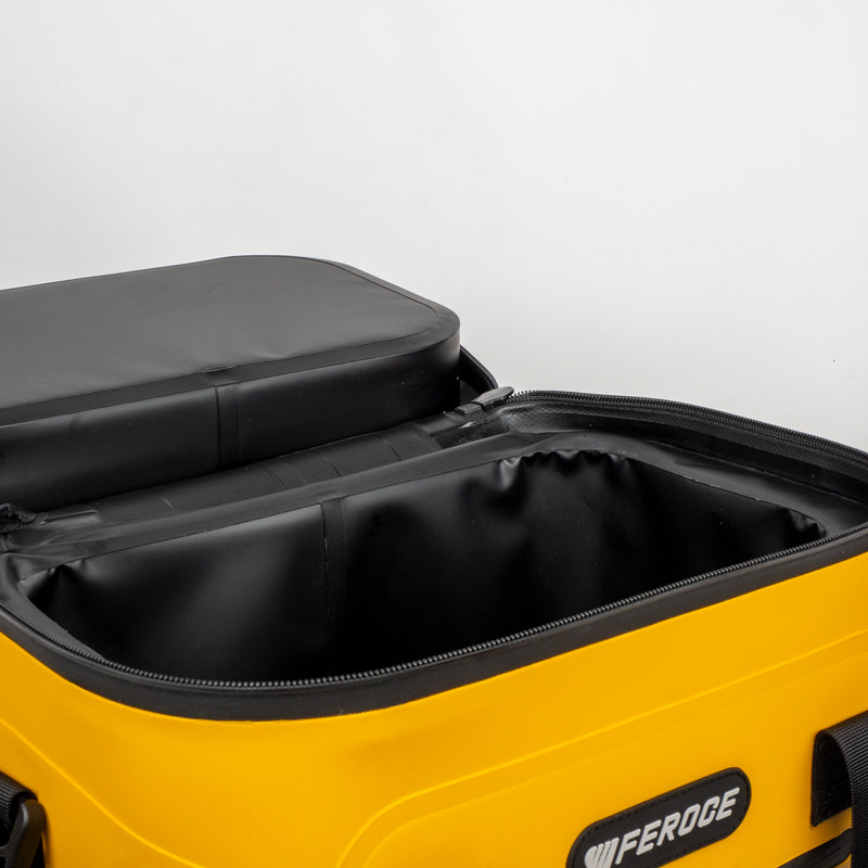 glacière souple Lignon 30L - jaune vue arrière avec bretelles sac à dos