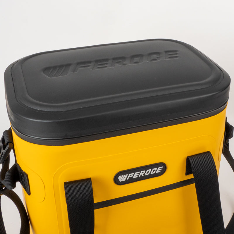 glacière souple Lignon 18L - jaune détail couvercle rigide
