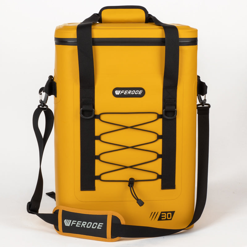 glacière souple Lignon 30L - jaune vue produit face avec sangles