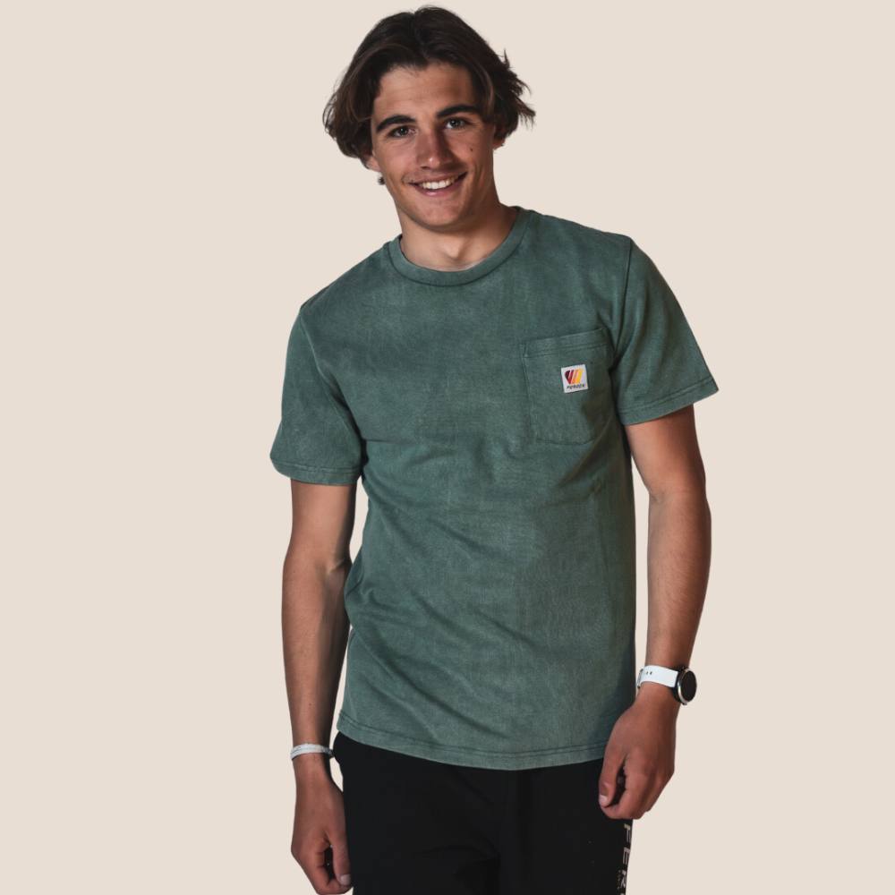 T-Shirt délavé coton - Vert