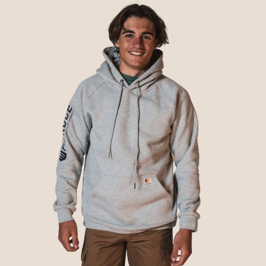Sweat à capuche Hoodie - Gris clair FEROCE porté vue de face