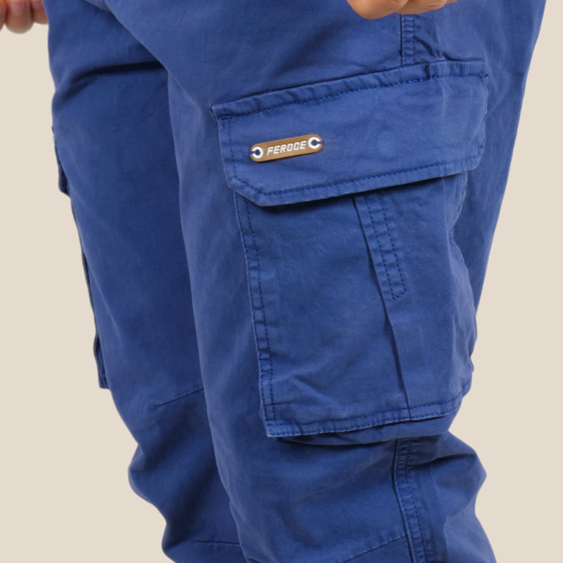 Pantalon Cargo coupe droite Bleu FEROCE