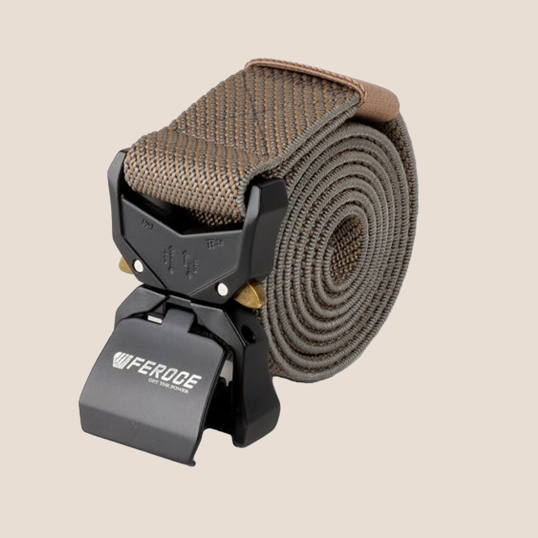 ceinture boucle acier ouverture rapide - sable vue rapprochée