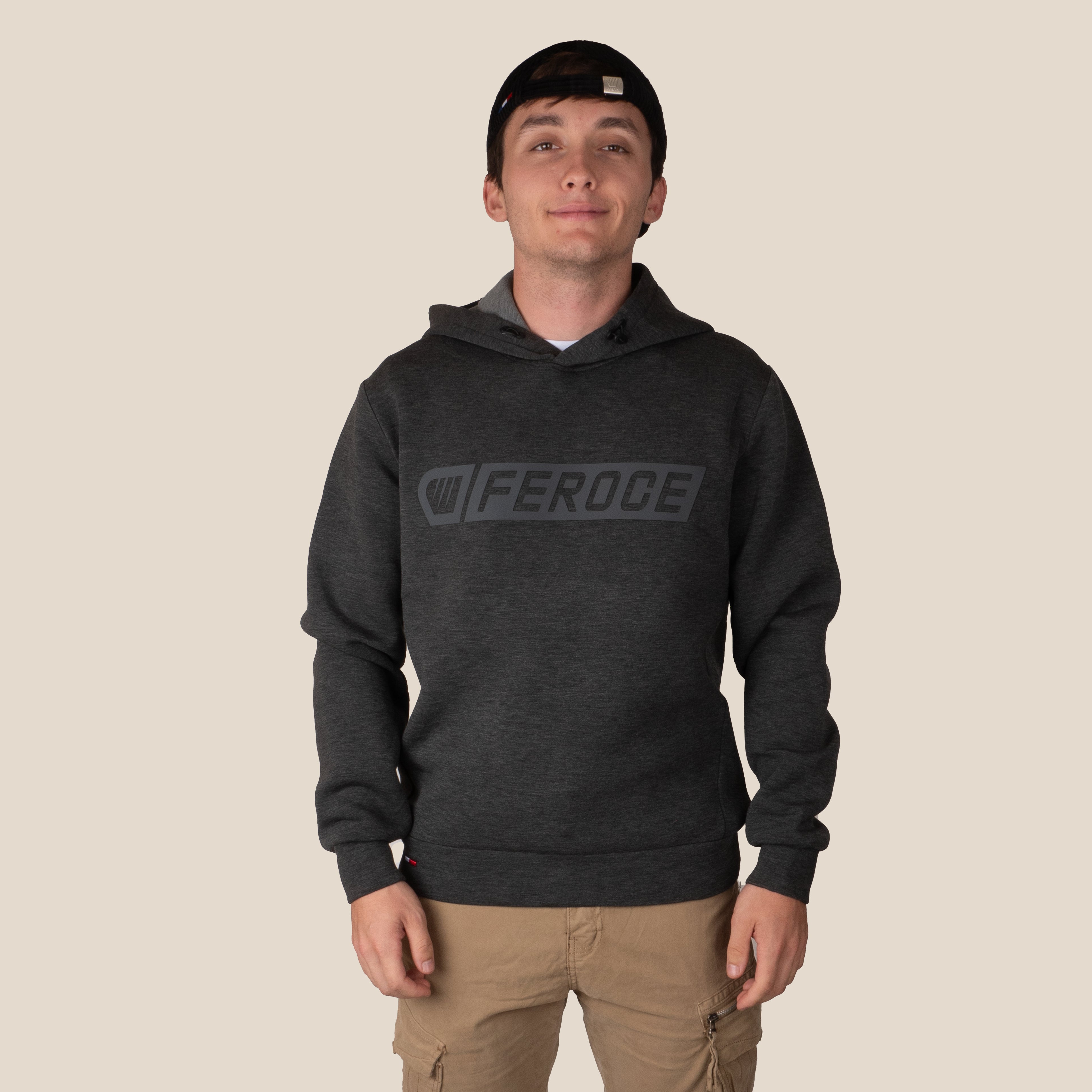 Sweat à capuche confort gris anthracite FEROCE