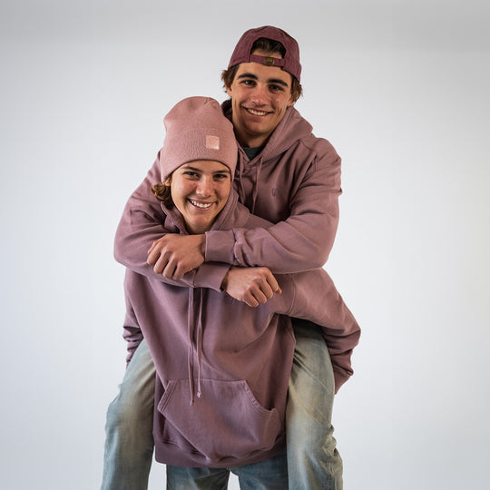 Hoodie coton bio Un Vent Feroce - Rose