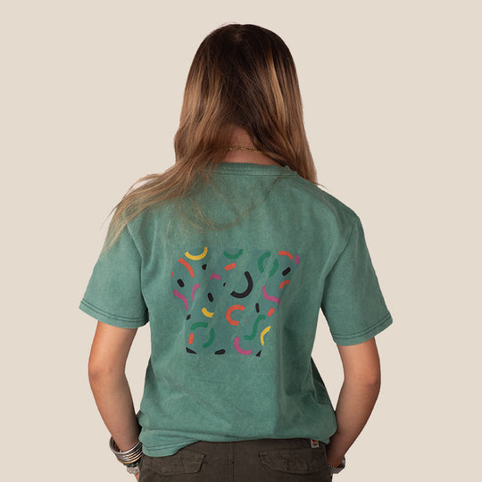 T-Shirt délavé coton - Vert
