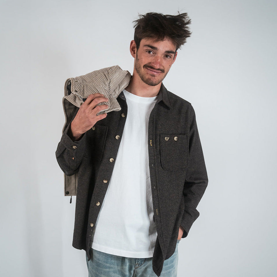 Chemise MEZENC en laine - marron
