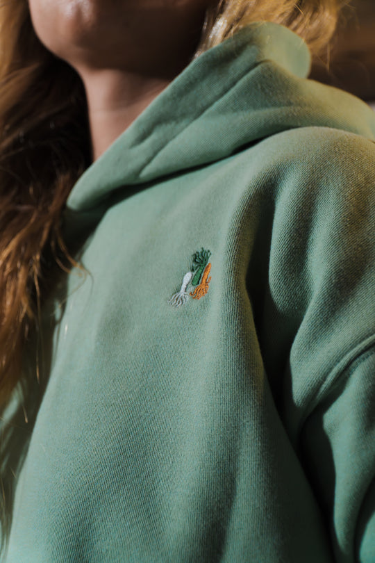 hoodie kotos vert glacé détail logo brodé