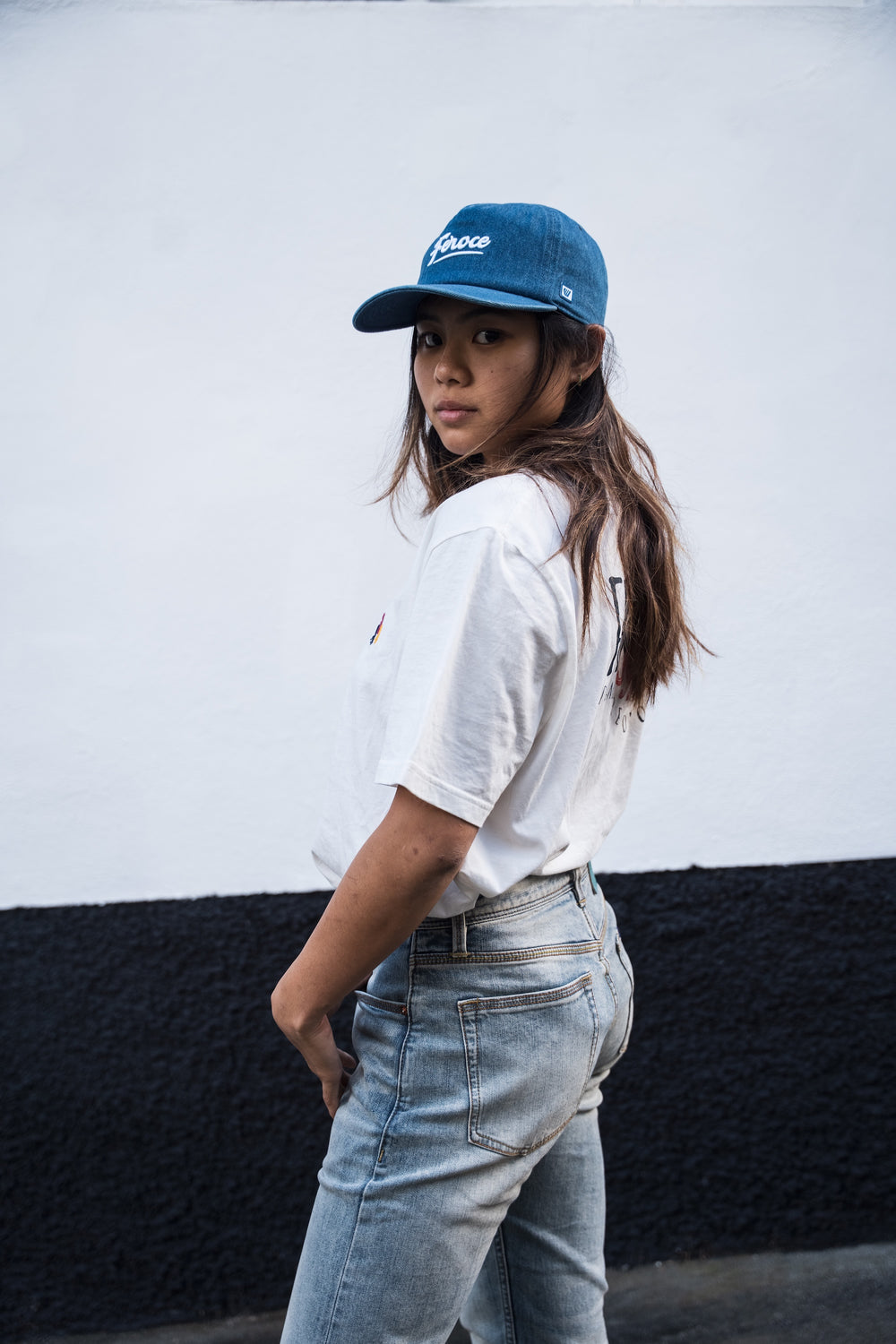 Casquette en Jean FEROCE portée vue arrière