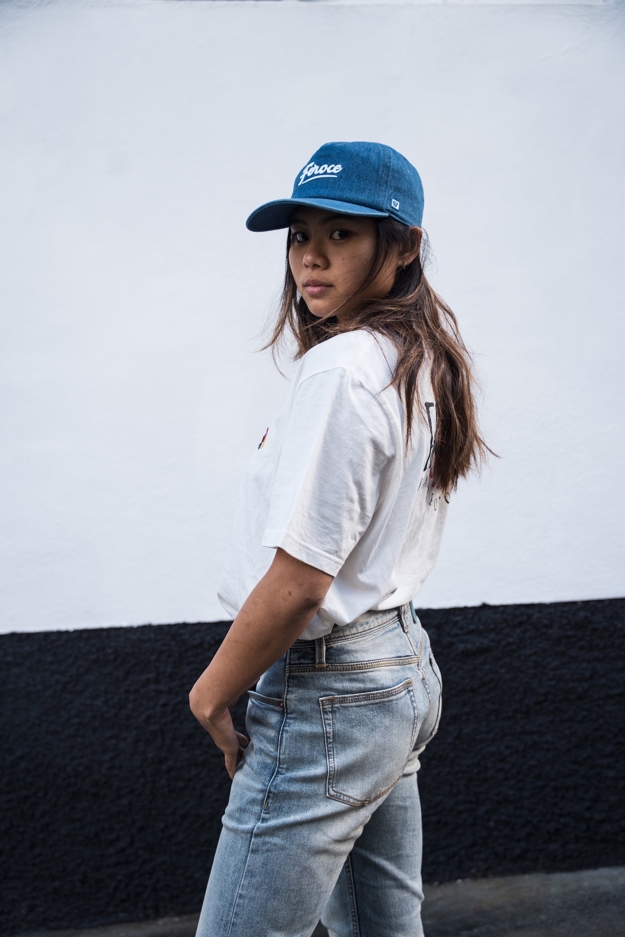 Casquette en Jean FEROCE portée vue arrière